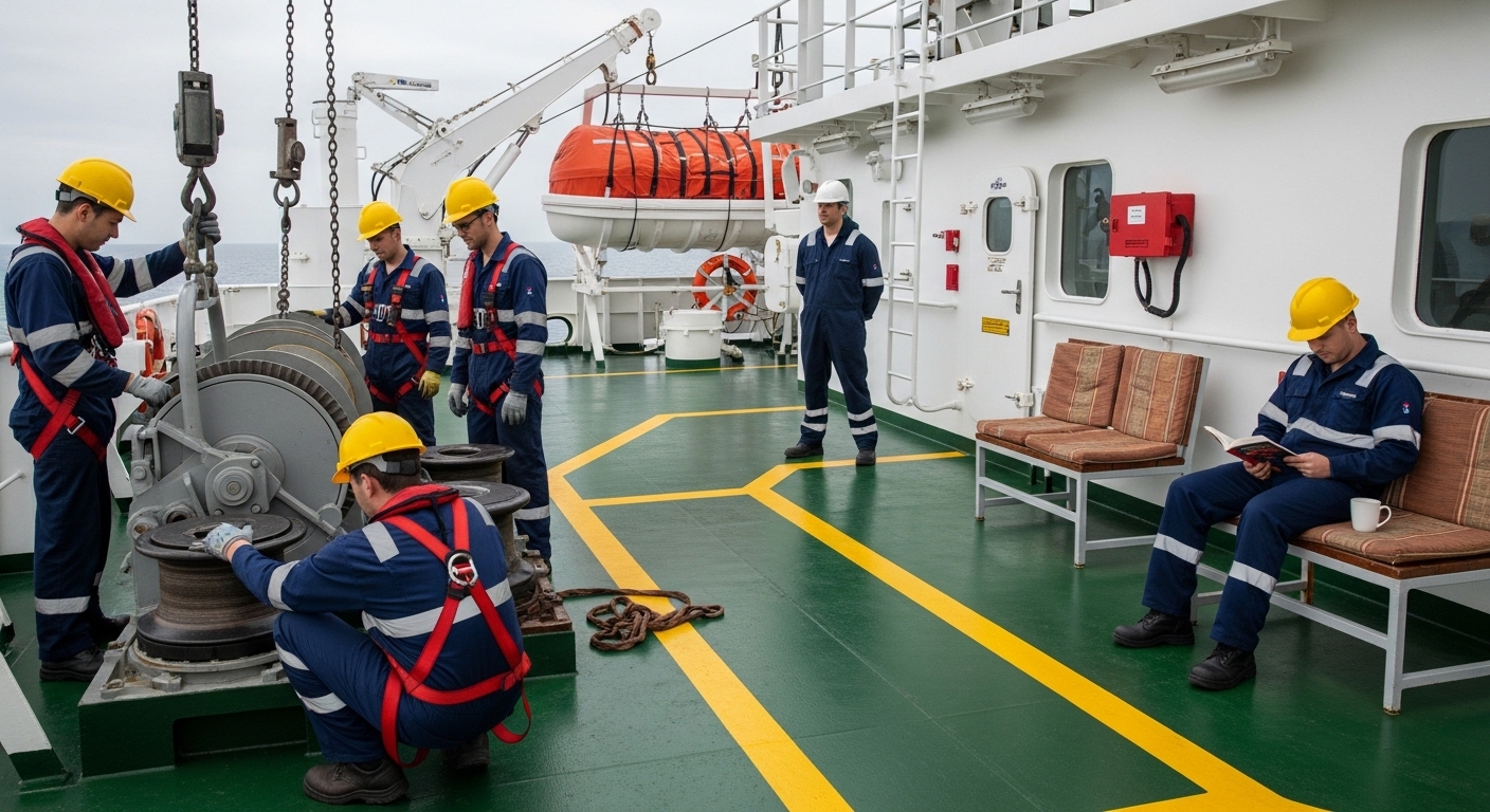 grupo tripulación trabajando